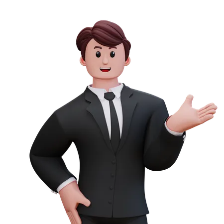 Businessman Is Navigating Direction  3D Illustration