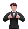 Businessman Is Showing Thumbs Up