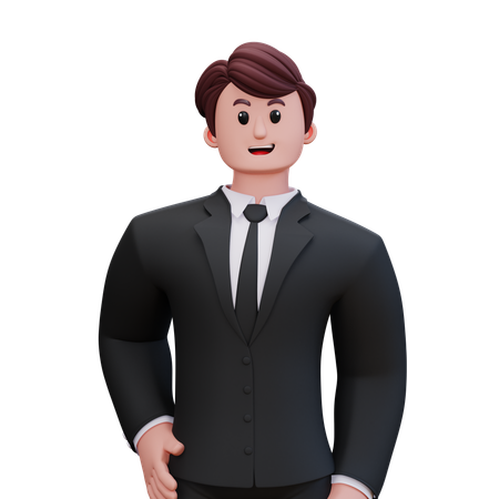 Businessman Is Standing Confidently  3D Illustration