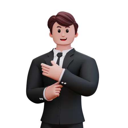 Businessman Is Standing In Style  3D Illustration