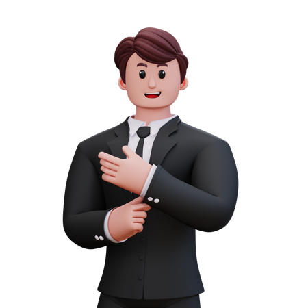 Businessman Is Standing In Style  3D Illustration