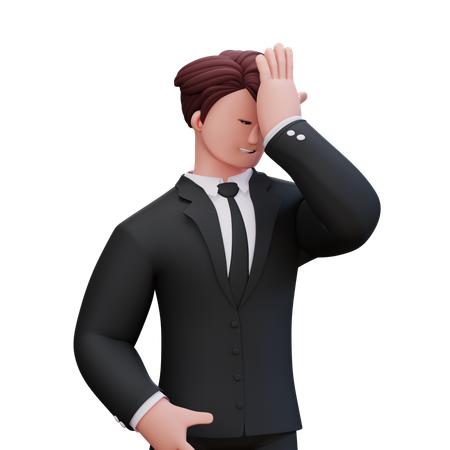 Businessman Is Tensed  3D Illustration