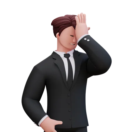 Businessman Is Tensed  3D Illustration