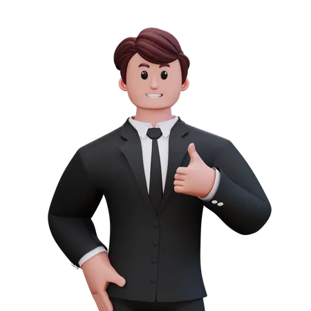 Businessman Is Wishing Best Luck  3D Illustration