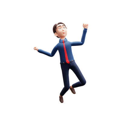Businessman Jump 3D Illustration