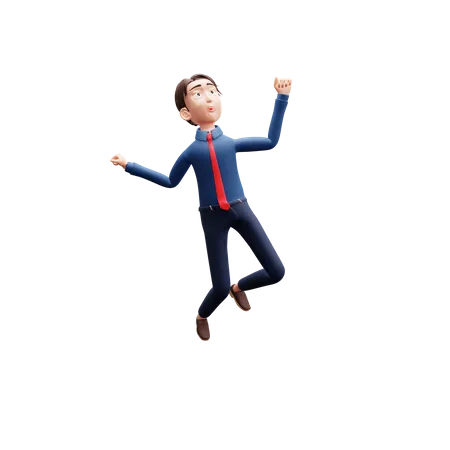 Businessman Jump 3D Illustration