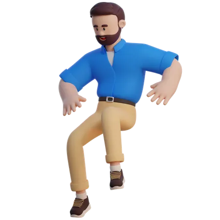 Businessman Jumping  3D Illustration