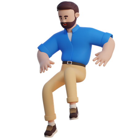 Businessman Jumping  3D Illustration