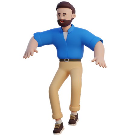 Businessman Jumping  3D Illustration