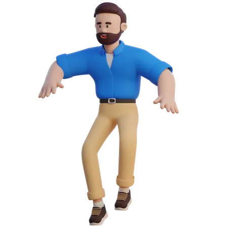 Businessman Jumping  3D Illustration