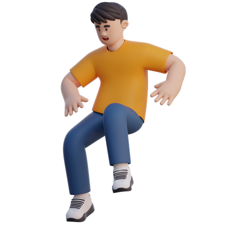 Businessman Jumping  3D Illustration