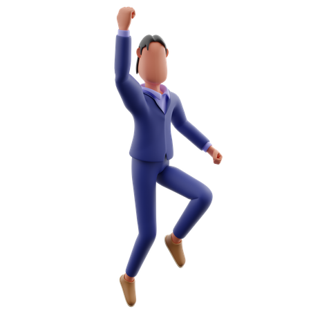 Businessman Jumping Celebration  3D Icon