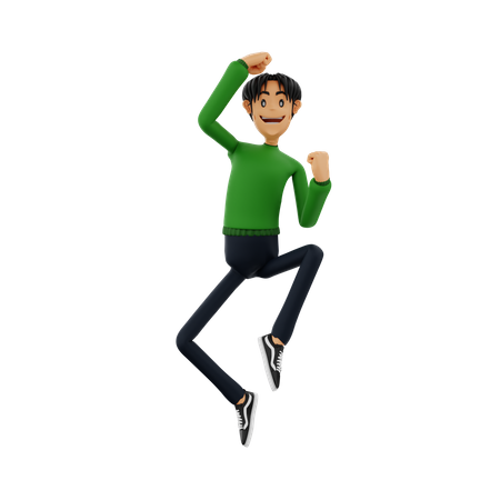 Businessman Jumping In Air  3D Icon