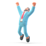 3d jumping out illustration