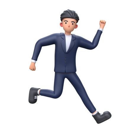 Businessman jumping pose  3D Illustration