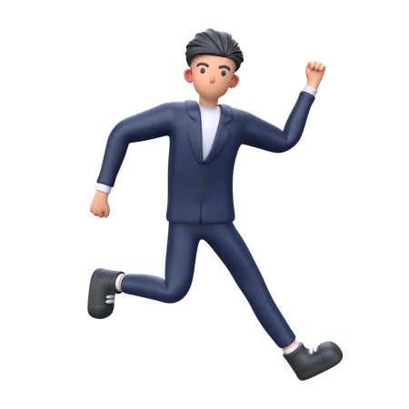 Businessman jumping pose  3D Illustration