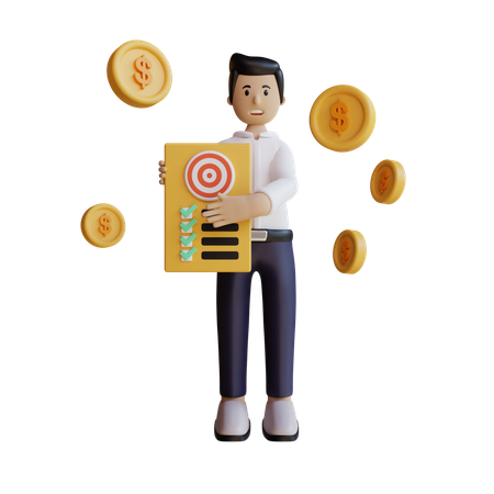 Businessman List Target  3D Illustration