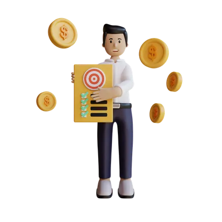 Businessman List Target  3D Illustration