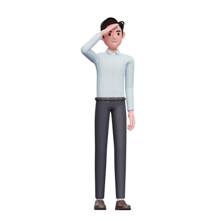 3 D Businessman Looking Far Away 3 D Render Visionary Leader Character Illustration 3D Illustration