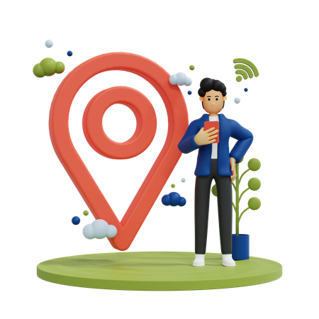 Businessman looking for address  3D Icon