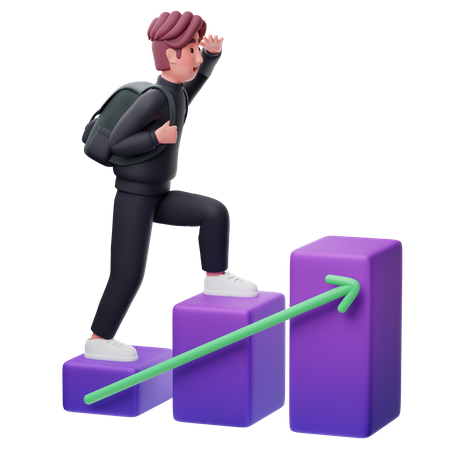 Businessman Looking for Growth  3D Icon