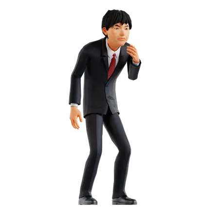 Businessman Looking Something  3D Illustration