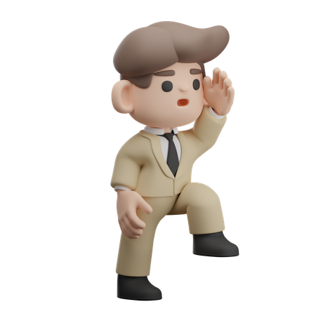 Businessman looking something  3D Illustration