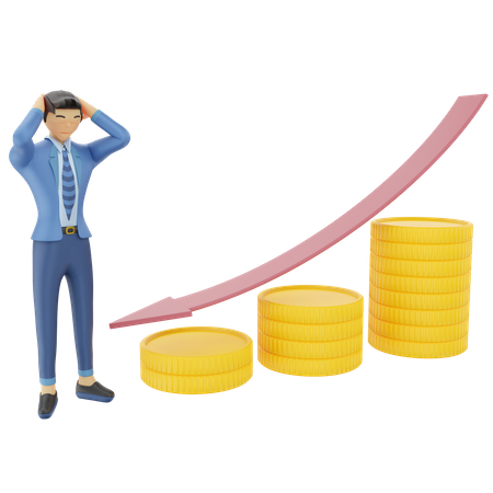Businessman loss in business  3D Icon