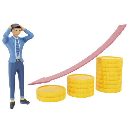 Businessman loss in business  3D Illustration