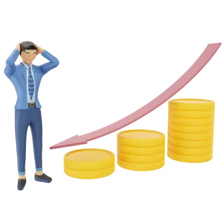 Businessman loss in business  3D Illustration