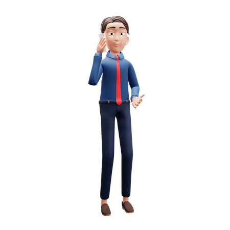 Businessman make call  3D Illustration