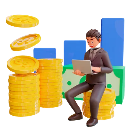Businessman making investment  3D Illustration