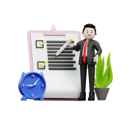 Businessman Making Plans  3D Illustration