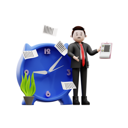 Businessman Making Plans  3D Illustration