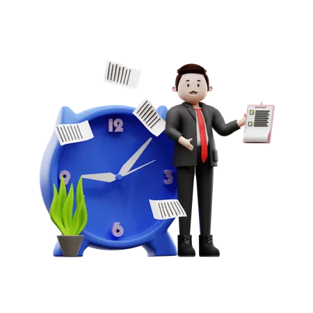 Businessman Making Plans  3D Illustration