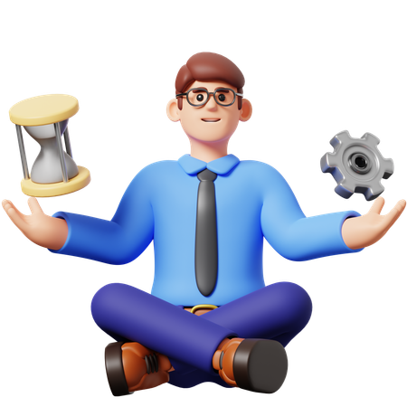 Businessman Management Time  3D Illustration