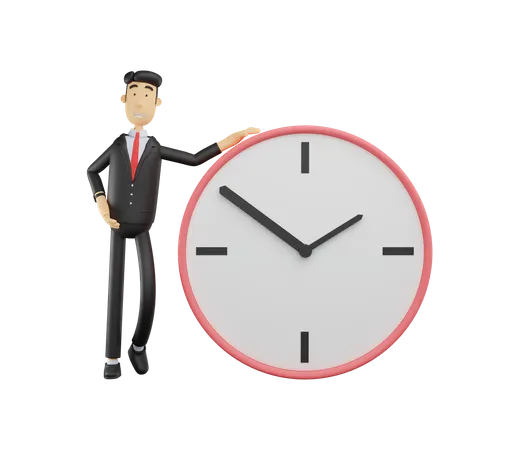 Businessman managing time  3D Illustration