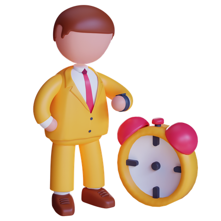 Businessman managing time 3D Illustration
