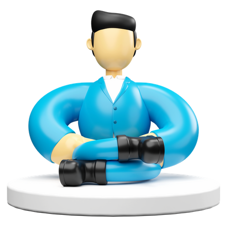Businessman Meditating  3D Icon