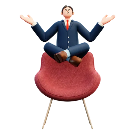 Businessman meditating  3D Illustration