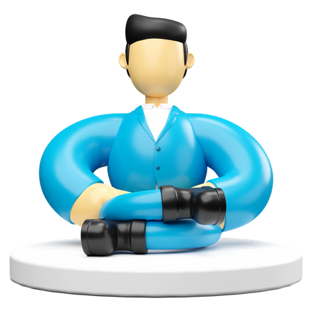 Businessman Meditating  3D Illustration