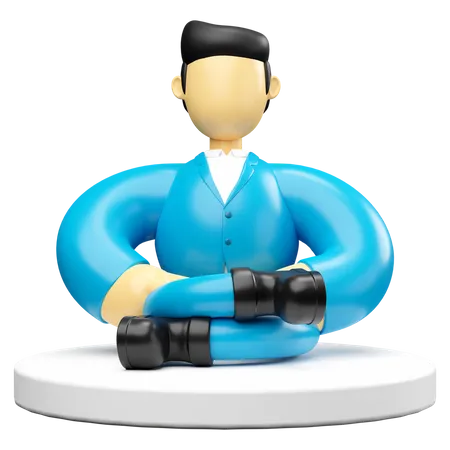 Businessman Meditating  3D Illustration