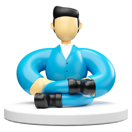 Businessman Meditating 3D Illustration