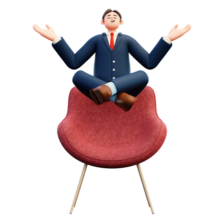Businessman meditating  3D Illustration