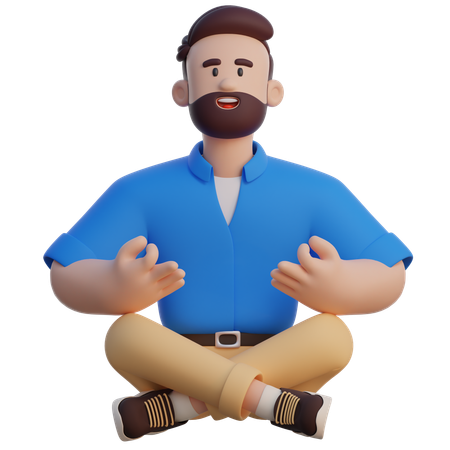 Businessman Meditation  3D Illustration