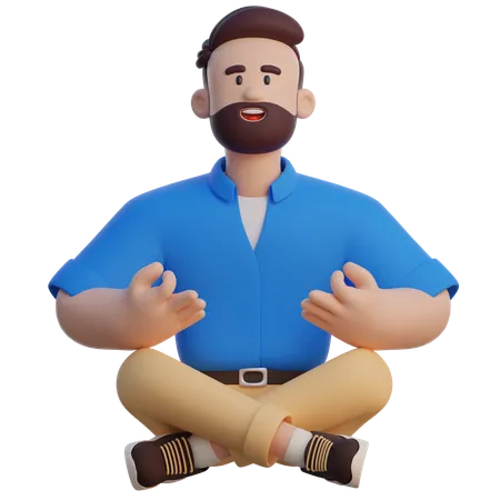 Businessman Meditation  3D Illustration
