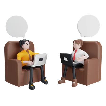 Businessman meeting with partner  3D Illustration