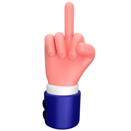 Businessman middle finger hand gesture  3D Icon