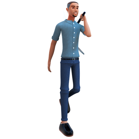 Businessman mining cryptocurrency with pickaxe  3D Icon