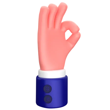 Businessman ok hand gesture  3D Icon